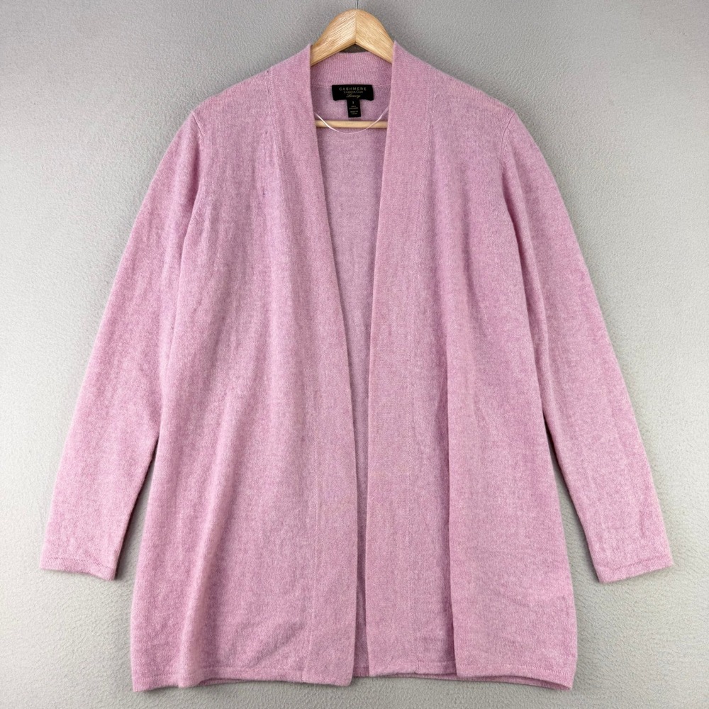 Charter Club Cashmere Cardigan Sweater Women S Pink Open Front Long Sleeve